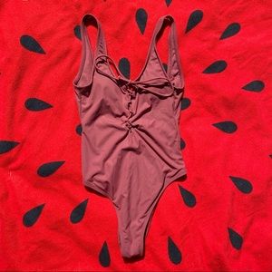 Xhilaration pink lace front one piece bathing suit